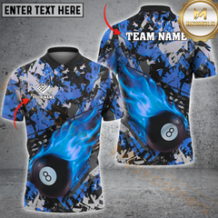 Maxcorners Billiard Flaming 8-Ball Multicolor Options Personalized Name, Team Name 3D Shirt