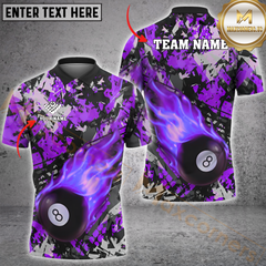 Maxcorners Billiard Flaming 8-Ball Multicolor Options Personalized Name, Team Name 3D Shirt