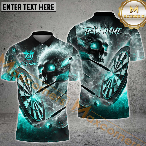 Maxcorners Darts Flaming Skull Multicolor Options Personalized Name, Team Name 3D Shirt