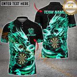 Maxcorners Darts Dragon Golden Attire Multicolor Options Personalized Name, Team Name 3D Shirt