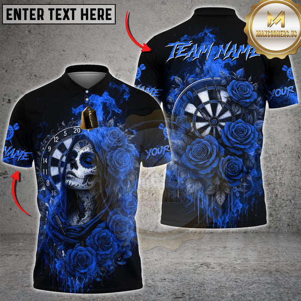 Maxcorners Flaming Roses Darts Multicolor Customized Name, Team Name 3D Shirts