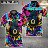 Maxcorners Billiard Graffiti 8-Ball Multicolor Personalized 3D Shirt, 8-Ball Swagger with Shades Shirt