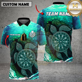 Maxcorners Darts Ocean Turtle Target Multicolor Customized Name, Team Name 3D Shirts