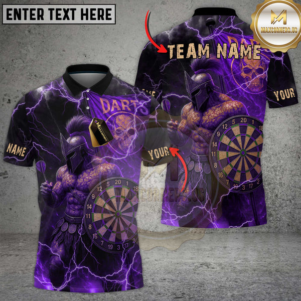 Maxcorners Darts Spartan Warrior Multicolor Customized Name, Team Name 3D Shirts