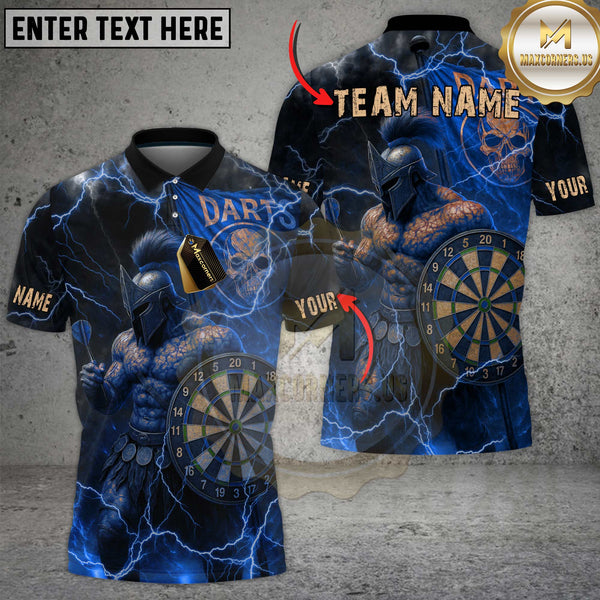 Maxcorners Darts Spartan Warrior Multicolor Customized Name, Team Name 3D Shirts