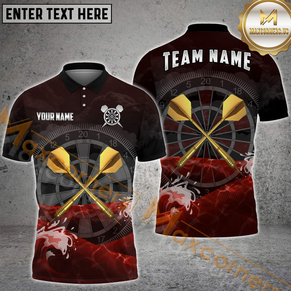 Maxcorners Darts Thunder Seawave Multicolor Options Personalized Name, Team Name 3D Shirt
