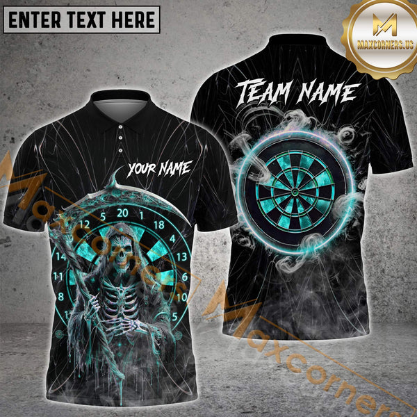 Maxcorners Darts Grim Reaper Smoke Multicolor Options Personalized Name, Team Name 3D Shirt
