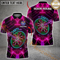 Maxcorners Darts Neon Glow Multicolor Options Personalized Name, Team Name 3D Shirt