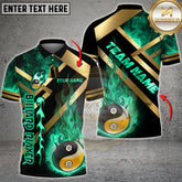 Maxcorners Billiard Yin And Yang Fireball Multicolor Customized Name, Team Name 3D Shirt