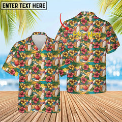Maxcorners Bowling Summer League Aloha Customized Name 3D Hawaiian Shirt