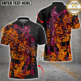 Maxcorners Lion Blaze Bowling Jersey Multicolor Option Customized Name, Team Name 3D Polo Shirt