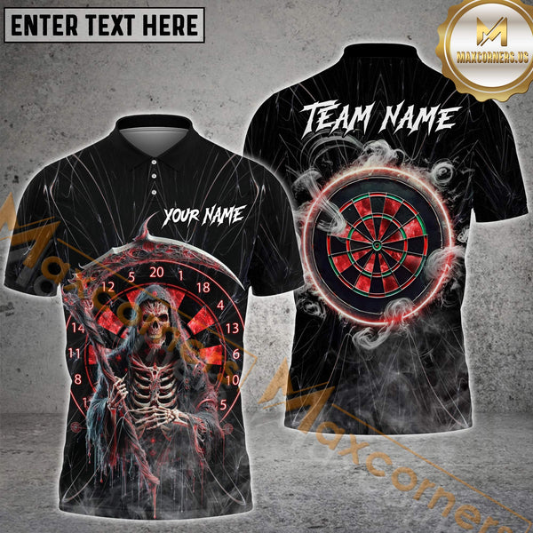 Maxcorners Darts Grim Reaper Smoke Multicolor Options Personalized Name, Team Name 3D Shirt