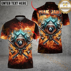 Maxcorners Billiard Ball 8 Pool Shark Skull Multicolor Personalized Name, Team Name 3D Shirt