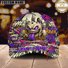 Maxcorners Bowling Mad Bowl Graffiti Style Multicolor Personalized Name 3D Cap