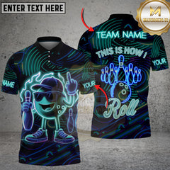Maxcorners Bowling This Is How I Roll Funny Ball Multicolor Customized Name, Team Name 3D Shirts