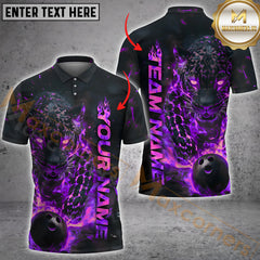 Maxcorners Bowling Panther Flame Multicolor Options Personalized Name, Team Name 3D Shirt
