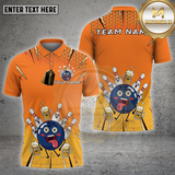Maxcorners Bowling Shirt Beer Mug Strike Bowling Ball Funny Face  Personalized Name, Team Name Unisex 3D Shirt