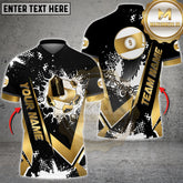 Maxcorners Billiards Jersey Black Gold 9 Ball Design Multicolor Options Personalized Name, Team Name 3D Shirt (4 Colors)