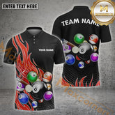Maxcorners Billiards Colorful Number Balls Multicolor Options Personalized Name, Team Name 3D Shirt (4 Colors)