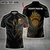 Maxcorners Dart Shirt Flaming Target Crown Pattern Multicolor Options Personalized Name, Team Name 3D Shirt (4 Colors)
