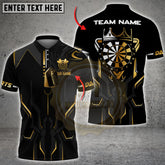 Maxcorners Dart Shirt Modern Golden Circuit Board Style Multicolor Options Personalized Name, Team Name 3D Shirt (4 Colors)