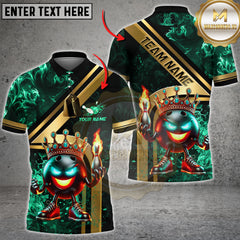 Maxcorners Bowling King Jersey โ Custom Name & Team, Cool Graffiti Bowling 3D Shirt