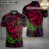 Maxcorners Hip Hop Bear Dab Neon Style Multicolor Options Personalized Name, Team Name 3D Shirt (4 Colors)