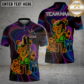 Maxcorners Bowling Neon Angry Bear Multicolor Options Personalized Name, Team Name 3D Shirt (4 Colors)