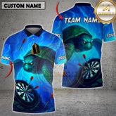 Maxcorners Darts Shirt Angry Turtle Blue Ocean Multicolor Options Personalized Name, Team Name 3D Shirt (3 Colors)