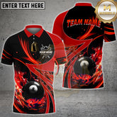 Maxcorners Billiards 8 Ball Fire Splash Multicolor Options Personalized Name, Team Name 3D Shirt (4 Colors)
