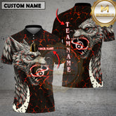Maxcorners Billiards Shirt Fierce Wolf with 8 Ball Multicolor Options Personalized Name, Team Name 3D Shirt (4 Colors)