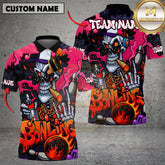 Maxcorners Bowling Shirt Skeleton Graffiti Flames Style Multicolor Options Personalized Name, Team Name Unisex 3D Shirt (4 Colors)