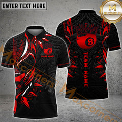 Maxcorners Golden 8 Ball Royal Pattern Multicolor Options Personalized Name, Team Name 3D Shirt (6 Colors)