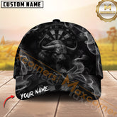 Maxcorners Darts Smoke Bullseyes Pattern Multicolor Option Personalized Name 3D Cap (4 Colors)