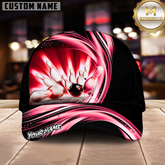 Maxcorners Bowling Strike Dynamic Swirl Multicolor Options Personalized Name, Team Name 3D Cap
