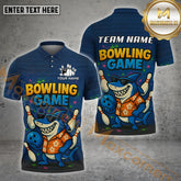 Maxcorners Shark Bowling Chill Multicolor Options Personalized Name, Team Name 3D Shirt (4 Colors)