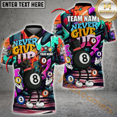 Maxcorners Billiards Shirt Cartoon 3D Graffiti Style Multicolor Options Personalized Name, Team Name 3D Shirt (4 Colors)