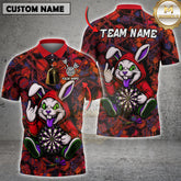 Maxcorners Darts Urban Crazy Bunny Multicolor Options Personalized Name, Team Name 3D Shirt (4 Colors)