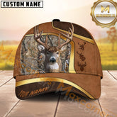 Maxcorners Deer Hunting CapLine Gold Mix Camo Forest Personalized Name 3D Cap (6 Colors)