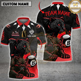Maxcorners Billiards Panther Design Multicolor Options Personalized Name, Team Name 3D Shirt (4 Colors)