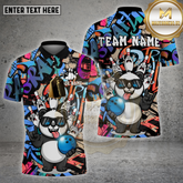Maxcorners Bowling Shirt Panda Cool Style Multicolor Options Personalized Name, Team Name 3D Shirt (4 Colors)
