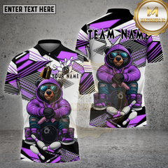 Maxcorners Bowling Shirt Bear Streetwear White Multioptions Personalized Name, Team Name Unisex 3D Shirt