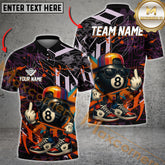 Maxcorners Billiard Street Style 8-Ball Multicolor Customized Name, Team Name 3D Shirts