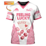 Women's Poker Shirt, Feeling Lucky Shirts With Custom Name, Funny Poker T-Shirt