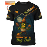 Maxcorners Custom Name Funny Pickleball T-Shirts, Halloween Pickleball Shirt, Kind Of A Big Dill Polos, Gift For Pickleball Lovers LM0509