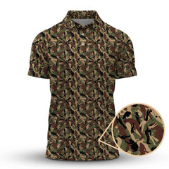 Maxcorners Camo Pattern Golf Polos For Men, Crazy Golf Shirts, Golf Gift For Golfer, Funny Golf Shirt