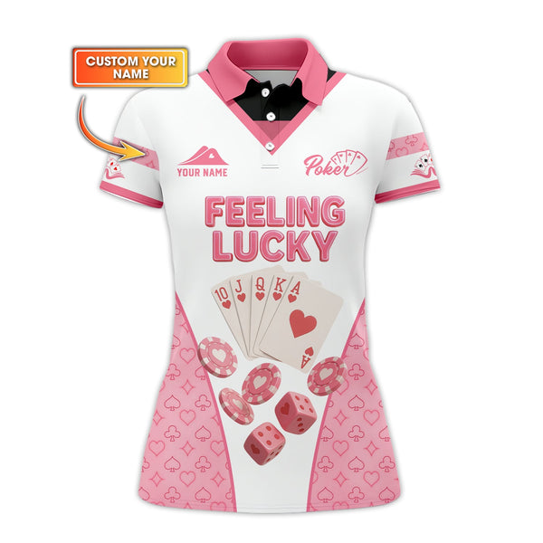 Women's Poker Shirt, Feeling Lucky Shirts With Custom Name, Funny Poker T-Shirt