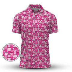 Maxcorners American Tatas Funny Golf Shirt, Pattern Golf Polos For Women,Breast Cancer Golf Shirt For Golfers