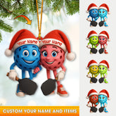 Maxcorners Personalized Pickleball Ornament, Cute Couple Pickleball Christmas Ornament With Custom Names And Color