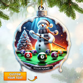 Maxcorners Custom Name Billiard Ornament, Billiard Lover Christmas Gift 2D Flat LM2111